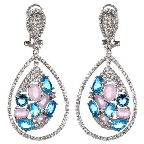 Серьги ELEMENT47, серебро, 925 проба, циркон