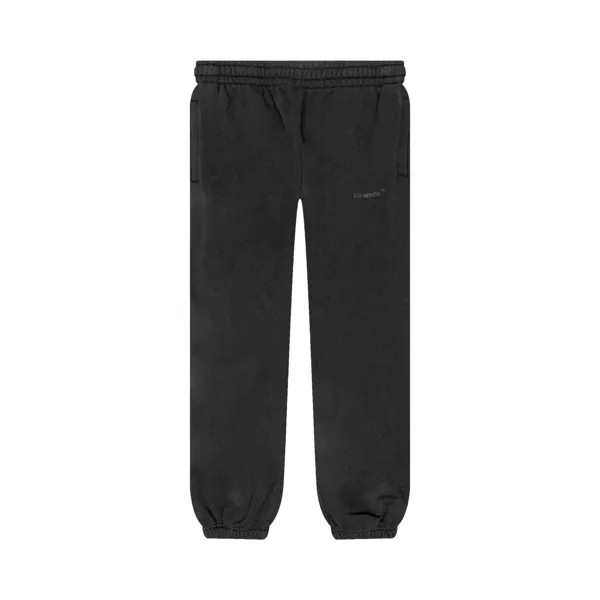 Укороченные спортивные штаны Off-White с диагональной вставкой Черный/Черный