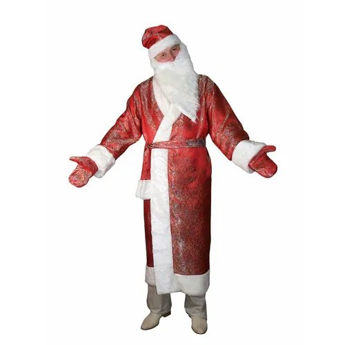 Взрослый карнавальный костюм EC-201032 Дед Мороз-3 парча