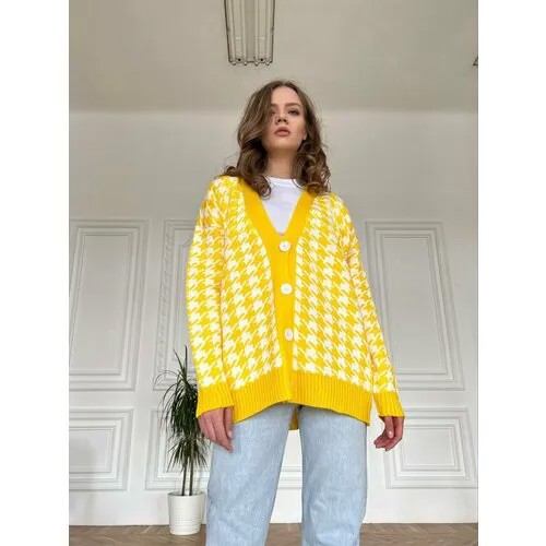 Кардиган размер Oversize, , желтый