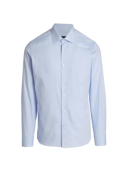 Швейцарская классическая рубашка в горошек Saks Fifth Avenue, синий