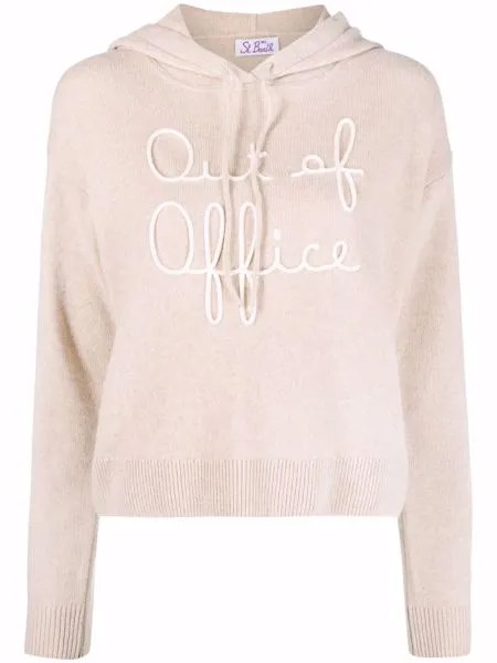 MC2 Saint Barth Out of Office slogan-embroidered knitted hoodie