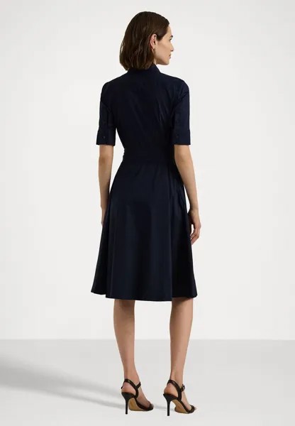 Платье-рубашка на талии BELTED COTTON BLEND SHIRTDRESS Ralph Lauren, синий