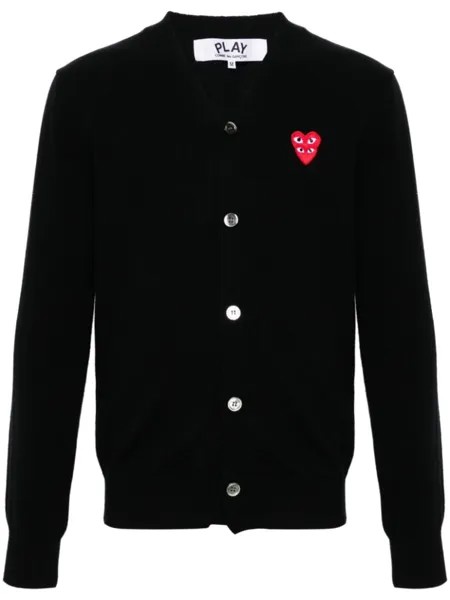 Comme Des Garçons Play шерстяной кардиган с нашивкой, черный
