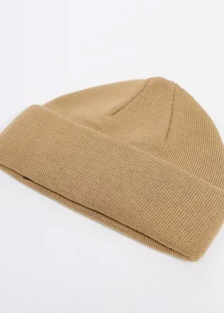 Светло-коричневая шапка-бини ASOS DESIGN-Коричневый цвет