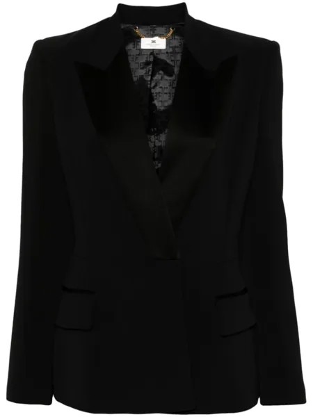 Elisabetta Franchi креповый двубортный пиджак, черный