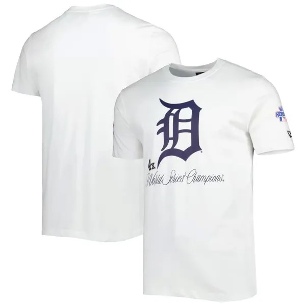 Мужская белая футболка New Era Detroit Tigers Historical Championship