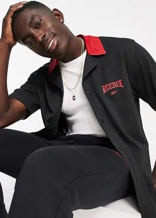 Черная рубашка на пуговицах Reebok – эксклюзивно для ASOS-Черный цвет