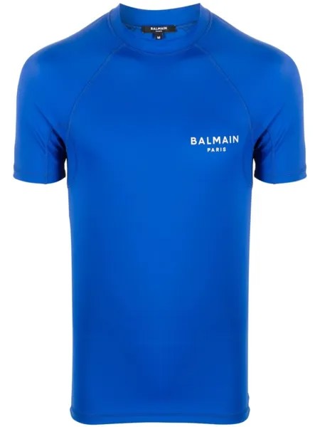 Balmain футболка с логотипом, синий