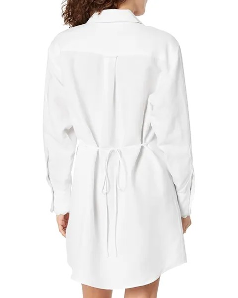 Платье 7 For All Mankind Scallop Shirtdress, ярко-белый