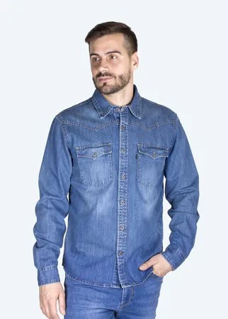 Джинсовая рубашка мужская Dairos GD5080100 синяя 4XL