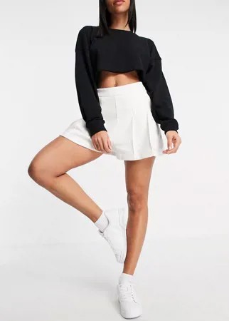 Теннисная юбка-шорты в складку кремового цвета Lacoste-Белый