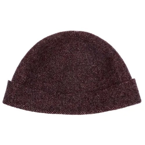 Шапка вязаная SEEBERGER арт. 18466-0 BOILED WOOL BEANIE (бордовый / песочный), Размер: UNI