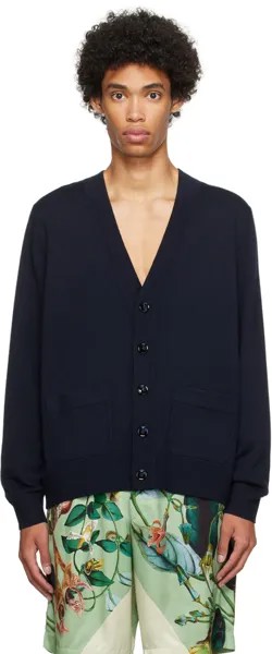 Темно-синий кардиган свободного кроя Dries Van Noten