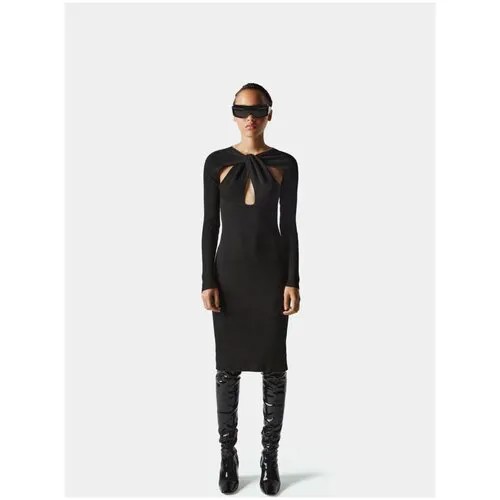 Женское платье Coperni Twisted Cut-Out Knit Dress, черный, M