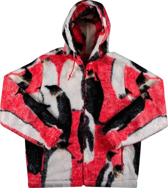 Куртка Supreme Penguins Hooded Fleece Jacket 'Pink', розовый