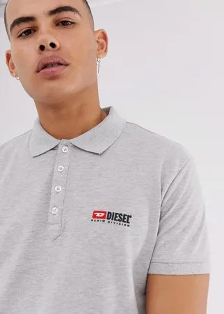 Серое поло с логотипом Diesel T-Weet Div-Серый