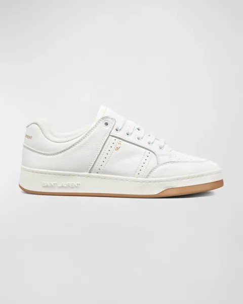 Мужские низкие кеды из перфорированной кожи SL61 Saint Laurent, цвет White Mult