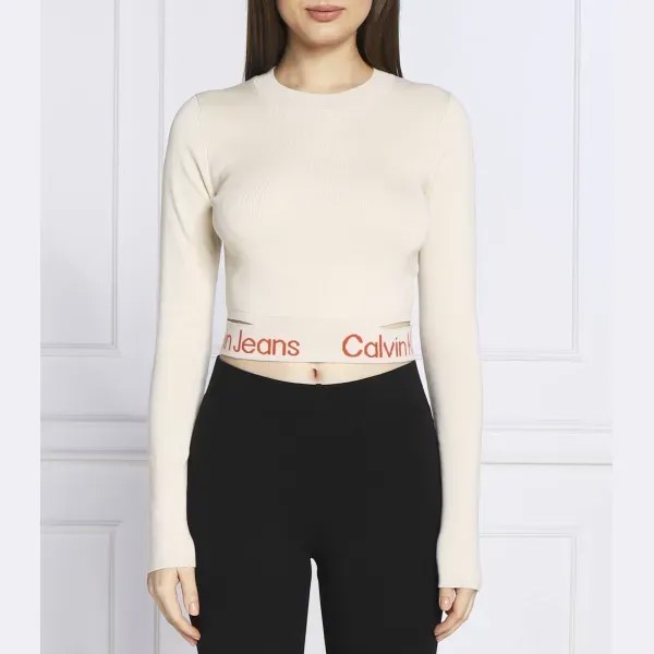 Укороченный свитер Calvin Klein, бежевый