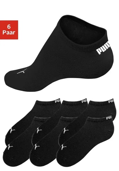 Носки-кеды PUMA (6 шт.) с вязаным логотипом бренда, черный