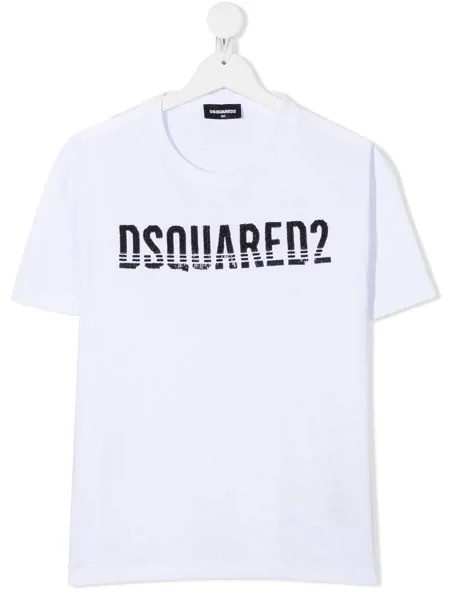 Dsquared2 Kids футболка с логотипом из пайеток