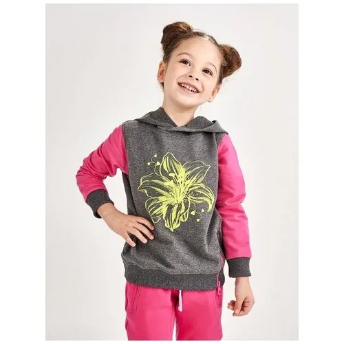 Худи для девочки Mini Maxi, модель 3745/, цвет темно-серый, размер 98