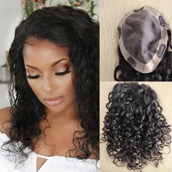 20-дюймовые бразильские человеческие волосы, кудрявый Топ, шелковая основа, парик с 2 см искусственной кожей вокруг натуральных волос для наращивания с зажимами для женщин