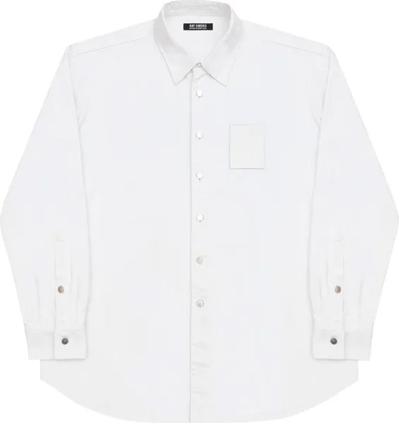 Рубашка Raf Simons Straight Fit Denim Shirt 'White', белый