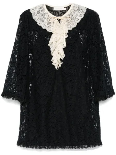 ZIMMERMANN платье мини Eden Lace Frill, черный