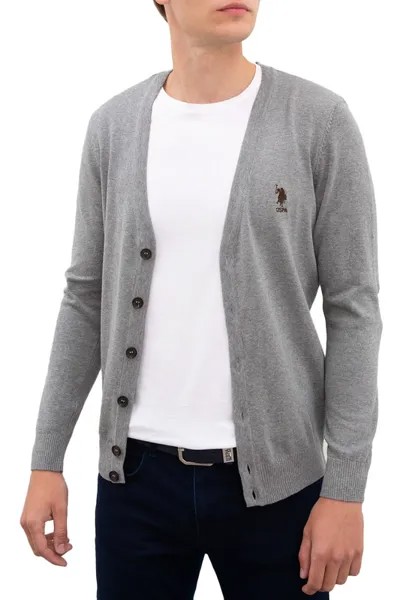 Кардиган мужской U.S. POLO Assn. G081SZ0TH0TBH01-BSK9 серый S