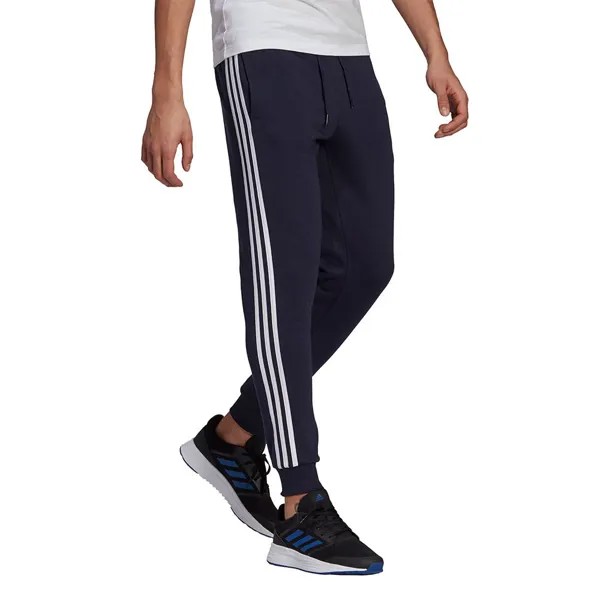 Брюки adidas Essentials Fleece Fitted 3-Stripes, синий