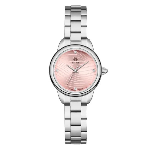 Наручные часы УЧЗ 3069В-2, розовый, серебряный