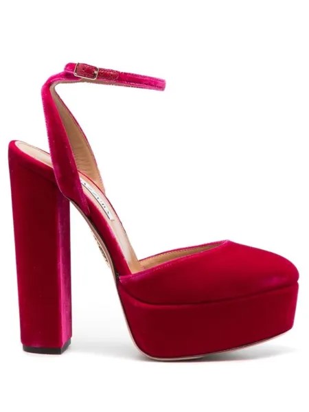 Aquazzura босоножки So High Plateaus 140, розовый