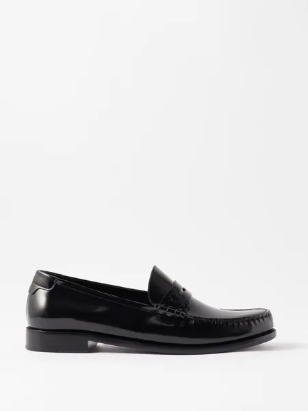 Кожаные лоферы le loafer 05 Saint Laurent, черный