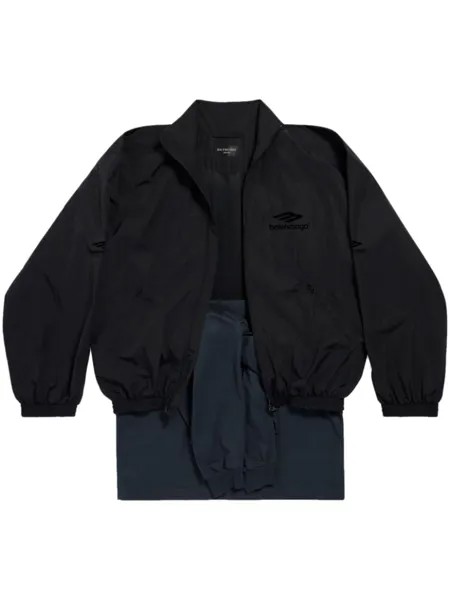 Balenciaga многослойная спортивная куртка с логотипом, черный