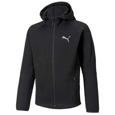 Puma Evostripe Logo FullZip Hoodie Boys Black Повседневная верхняя одежда 589194-01