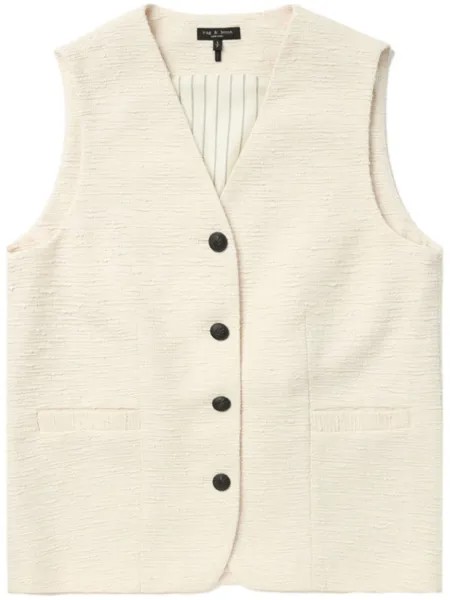 Rag & bone твидовый топ Charlotte, нейтральный цвет