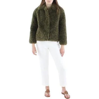 Женское зеленое короткое пальто из искусственного меха Rag - Bone, верхняя одежда XS BHFO 4474