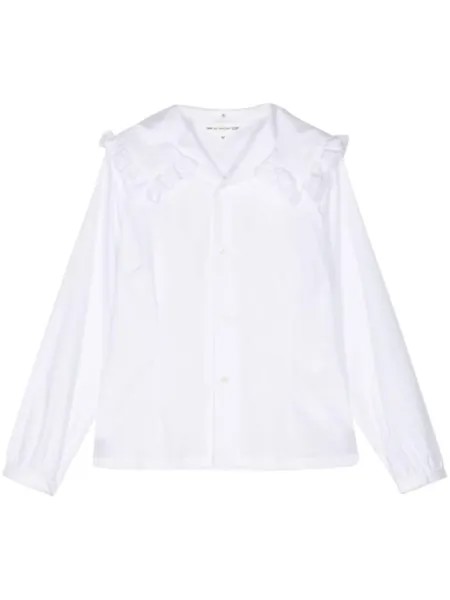 Хлопковая рубашка с рюшами Comme Des Garçons Girl, белый