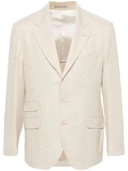 Brunello Cucinelli пиджак с узором в елочку, нейтральный цвет