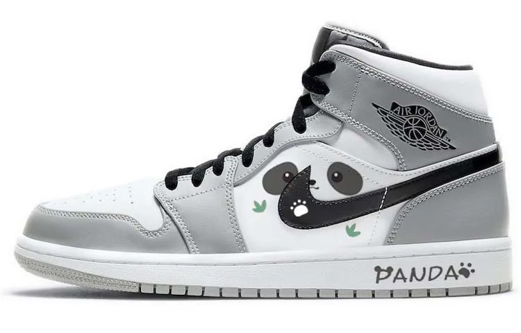 Кроссовки Air Jordan 1 Vintage Basketball Shoes Men High-top Grey/white, светло-серый