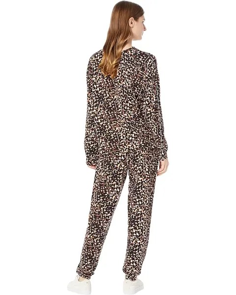 Пижамный комплект DKNY Long Sleeve Top and Joggers Set, цвет Black Abstract