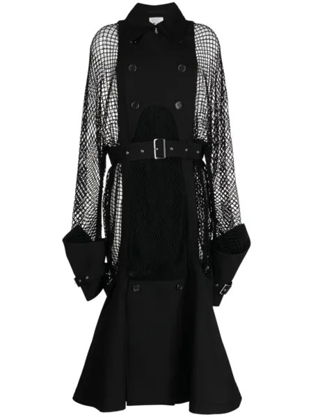 Noir Kei Ninomiya двубортное пальто с поясом, черный