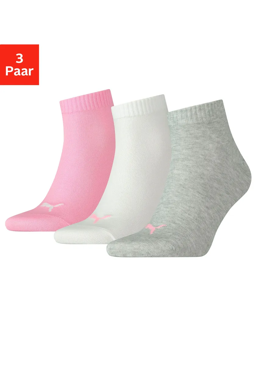Короткие носки PUMA (3 шт.), с ребристыми манжетами, белый