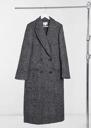 Монохромное пальто макси расцветки «соль и перец» ASOS DESIGN Tall-Мульти