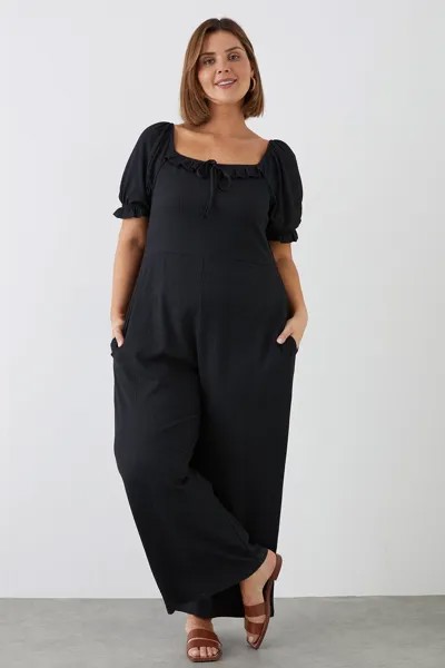 Черный комбинезон Curve с квадратным вырезом Dorothy Perkins, черный