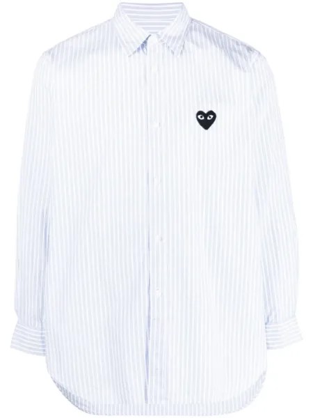 Comme Des Garçons Play полосатая рубашка с нашивкой-логотипом, синий