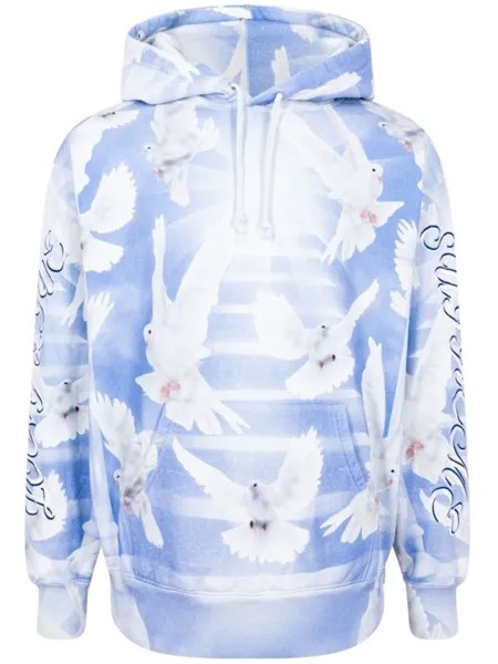 Supreme худи Doves с графичным принтом, синий