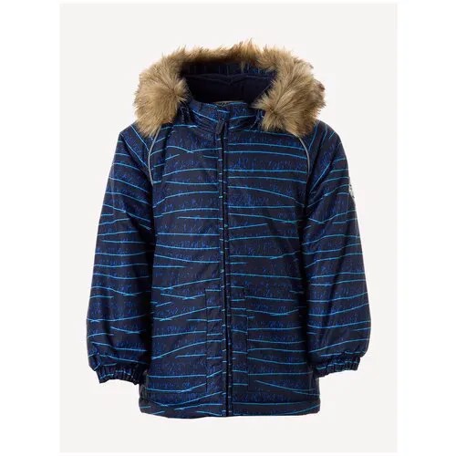 Куртка для малышей HUPPA VIRGO, тёмно-синий с принтом 12586, размер 86