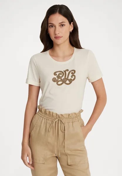 Футболка с принтом HAILLY Lauren Ralph Lauren, молоко